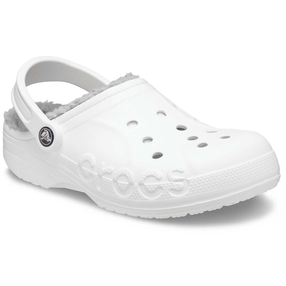 White Men's Crocs Baya Lined Clogs | NZ 0775XYUF